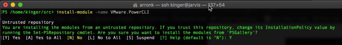 Installing the PowerCLI module