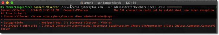 Self-signed certificate error