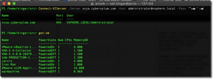 Connecting to vCenter with PowerCLI and listing all VMs