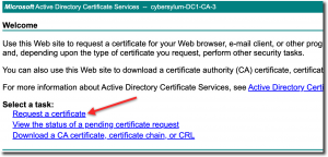 Certificate Authority - Request Certificate