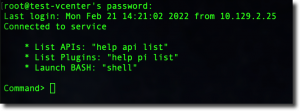 VCSA Appliance Shell