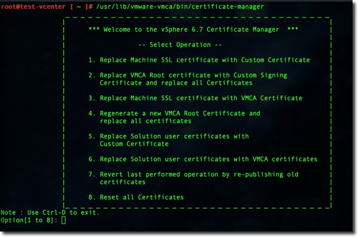 VMCA - Certificate Manager