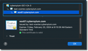 New Host Certificate - details