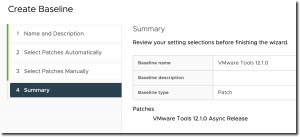 Create Baseline - Summary