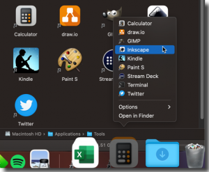 Alias Folder on Dock example - Favorite Apps