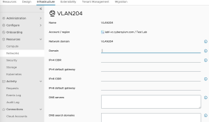 Aria Automation - vSphere Network missing IP Info