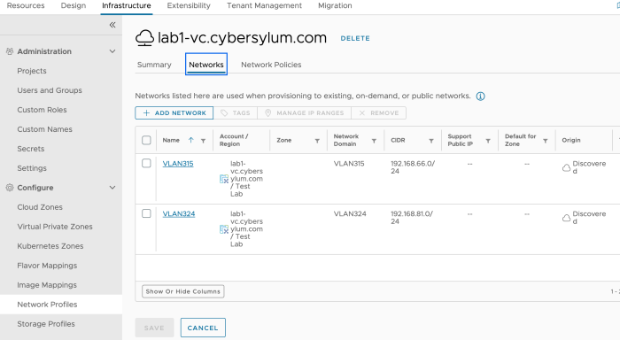 Network Profile - After Update