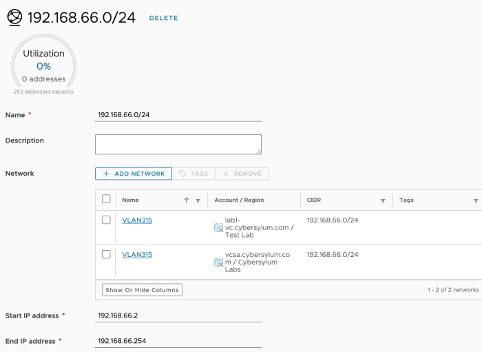 Updated IP Range in the GUI