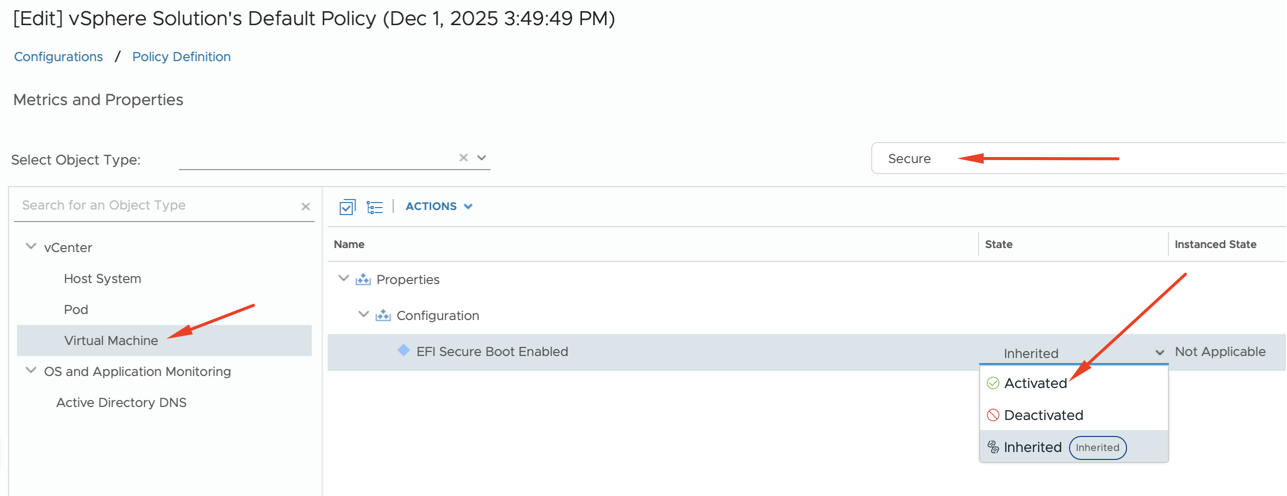 VM Secure Boot Property
