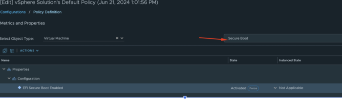 VM Secure Boot Property
